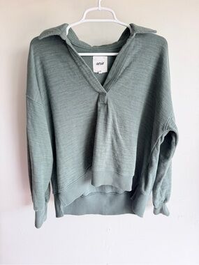 NWOT aerie Sage Green V-Neck Sweatshirt